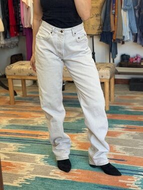 Vintage Arizona Jean Company Loose Fit Straight Leg Khaki/Tan Jeans Made in USA